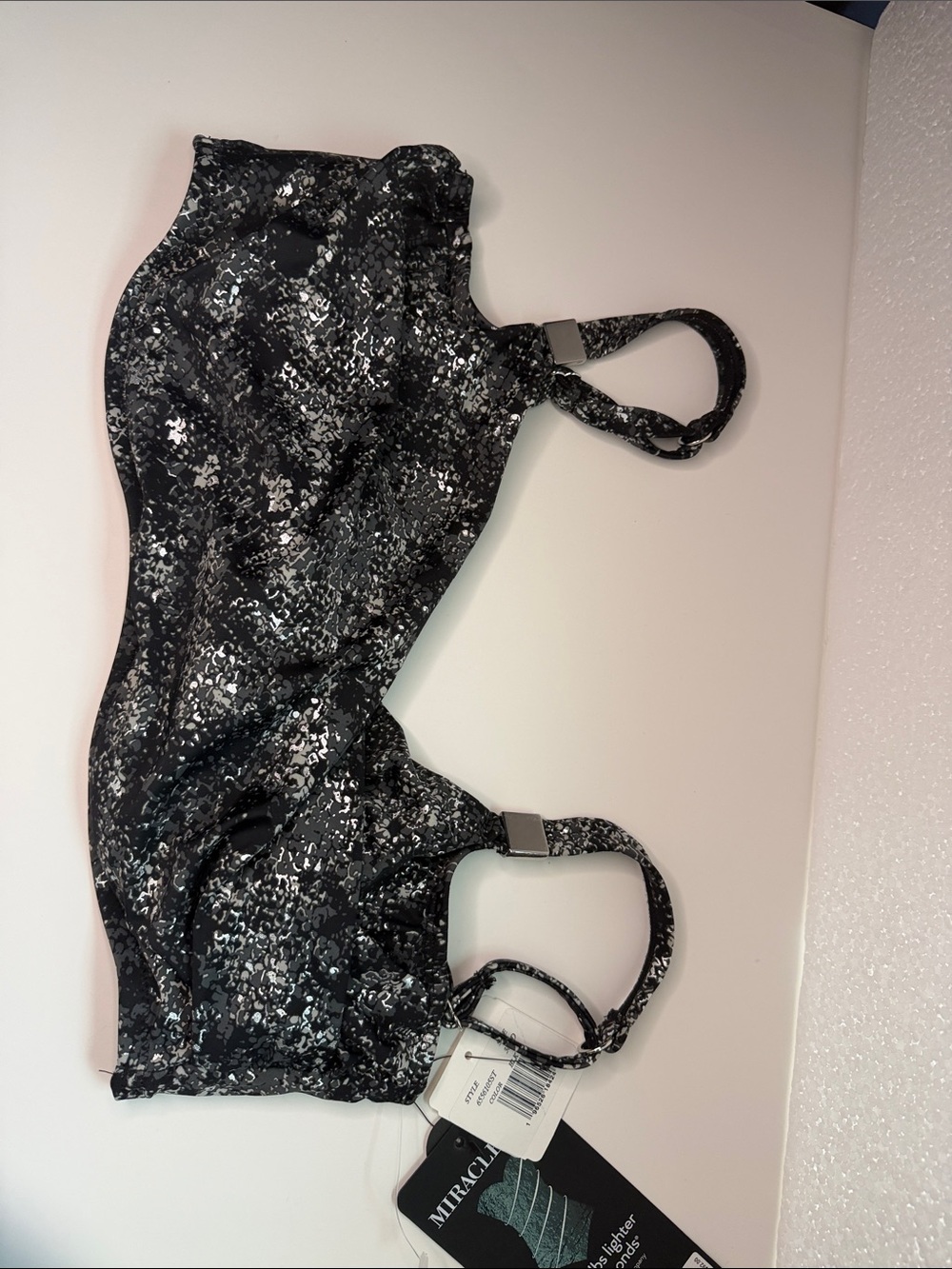 Miraclesuit Black & White Speckled Swim Top
